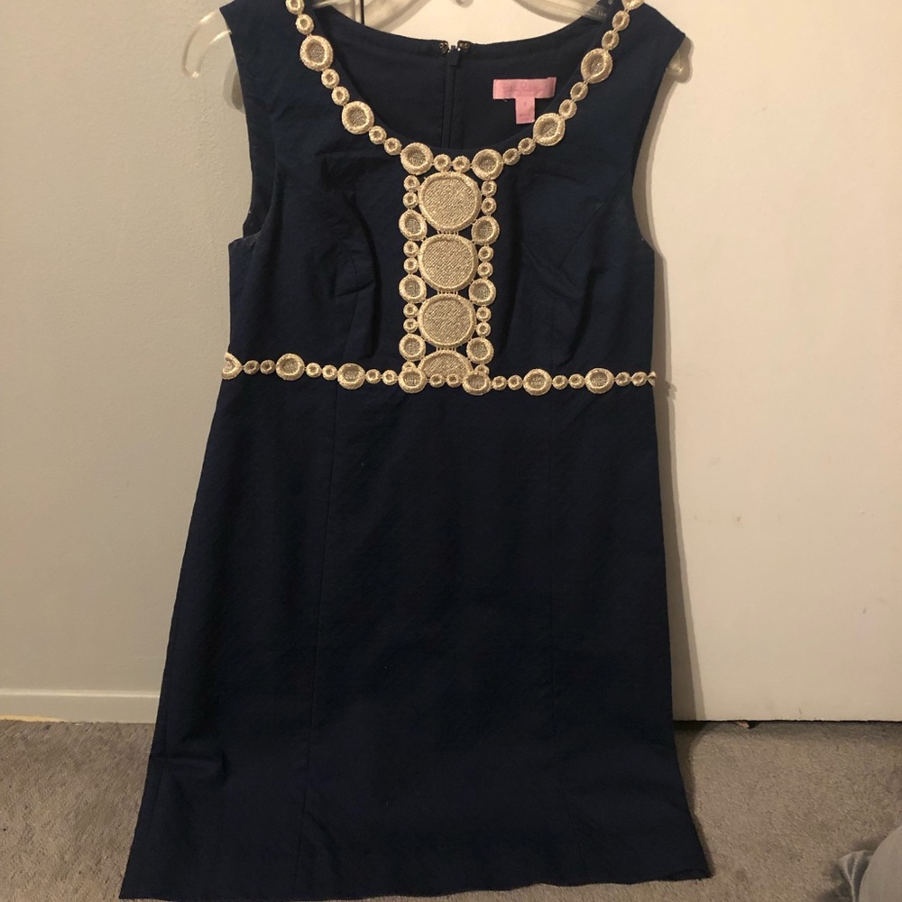 Navy and gold Lily Pulitzer dress